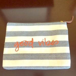 Striped “Good Vibes” Pouch